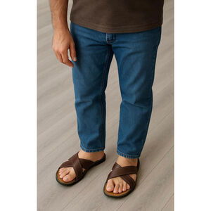 Mens St. John's Bay Sandals Slip-On Size 9 Brown Vacation Boho Scandinavian Euro